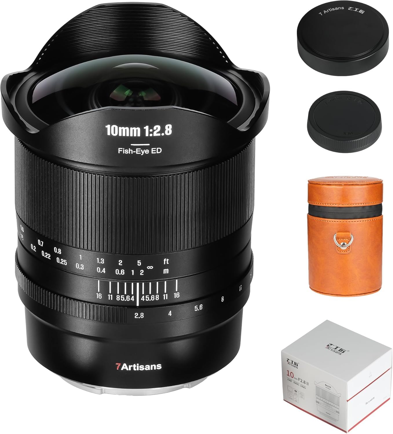 7artisans 10mm F2.8 II Full Frame Ultra Wide Angle Fisheye Lens 185°Manual Focus for Canon RF Mount Mirrorless Cameras EOS R/EOS R3/EOS RP/EOS R5/EOS R6