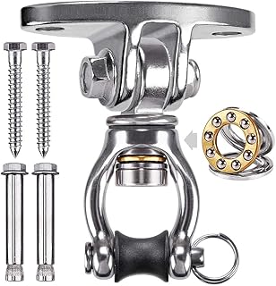 SELEWARE Swivel Swing Hanger Stainless Steel Swing Hook Heavy Duty Ceiling Swing Mount for Porch Swing Hammock Chair Heavy Bag Yoga Silk Tire Swing Set Indoor Swing Olympic Rings
