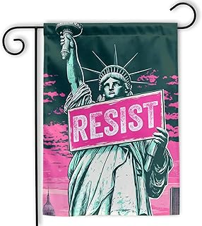 MAIANEY (12"x18") Statue Of Liberty Resist Garden Flag Patriotic Garden Flag Political Anti Hate Anti Racist Anti Felon Pro Women's Rights Gifts Outdoor Decorations Yard House Patio Porch Double Sided
