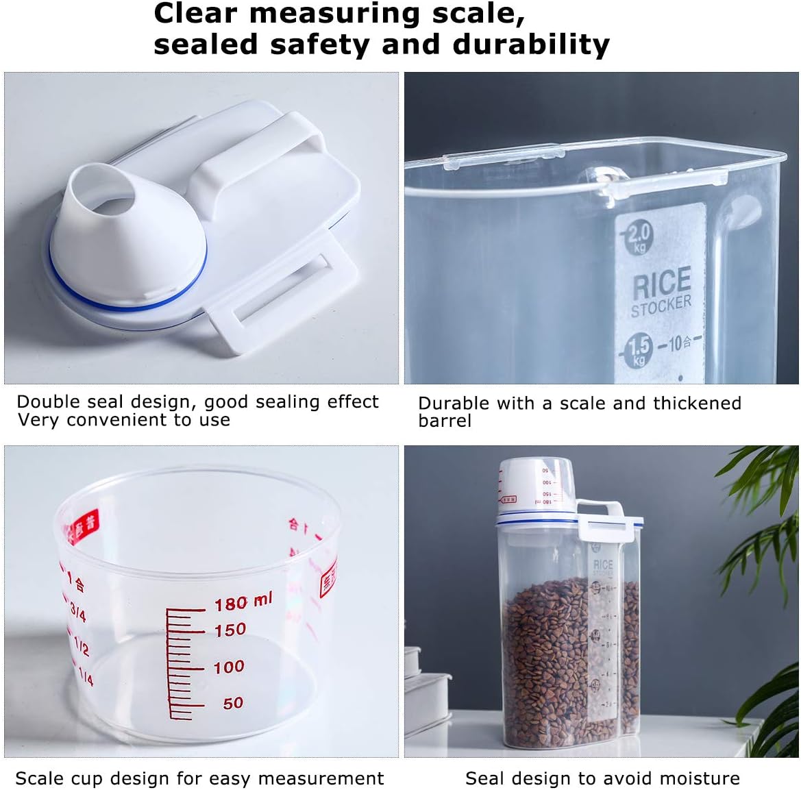 Dog Cat Food Storage Container, Transparent Sealed Insect-proof Moisture-proof Pet Food Storage Container - Image 4