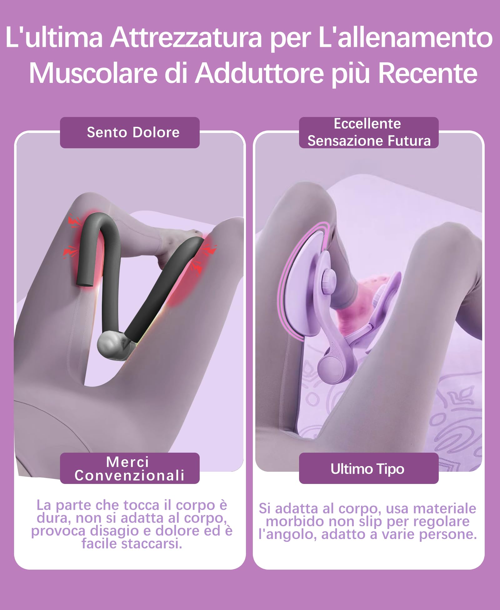 Attrezzo Interno Coscia 16KG Attrezzi Esercizi Pavimento Pelvico Muscoli Palestra in Casa Fitness Attrezzi Casa Pilates Allenamento a Casa per Addominali Glutei Arm Blaster (Violet)