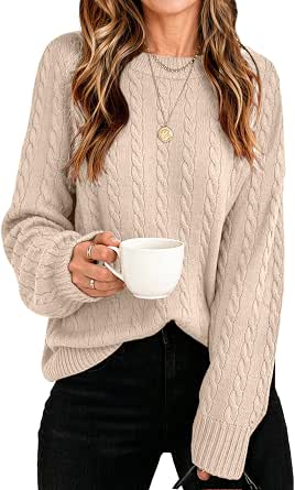 Women's Cable-Knit Crewneck Sweater