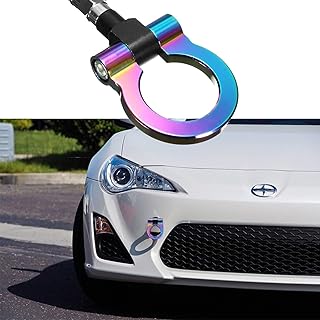 Xotic Tech JDM Customized Sporty Track Racing Style Front Rear Bumper CNC T6061 Aluminum Screw on Tow Hook for Scion FRS/Fit Subaru BRZ WRX 2013-up (Neo)