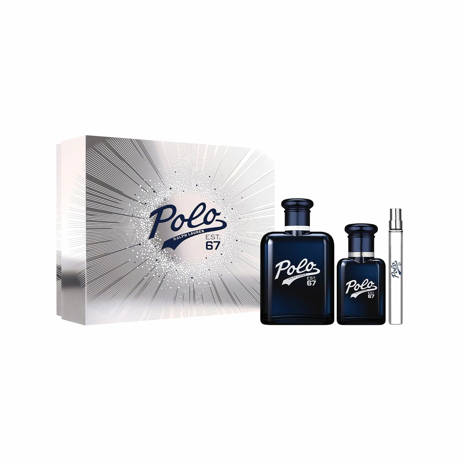 Ralph Lauren - Polo 67 Eau de Toilette - Men's Cologne Set ($187 Value) - Woody & Solar Scent - Full Size, 4.2 Fl Oz, Travel Size, 1.35 Fl Oz, & Discovery Size, 0.3 Fl Oz - Image 1 of 6