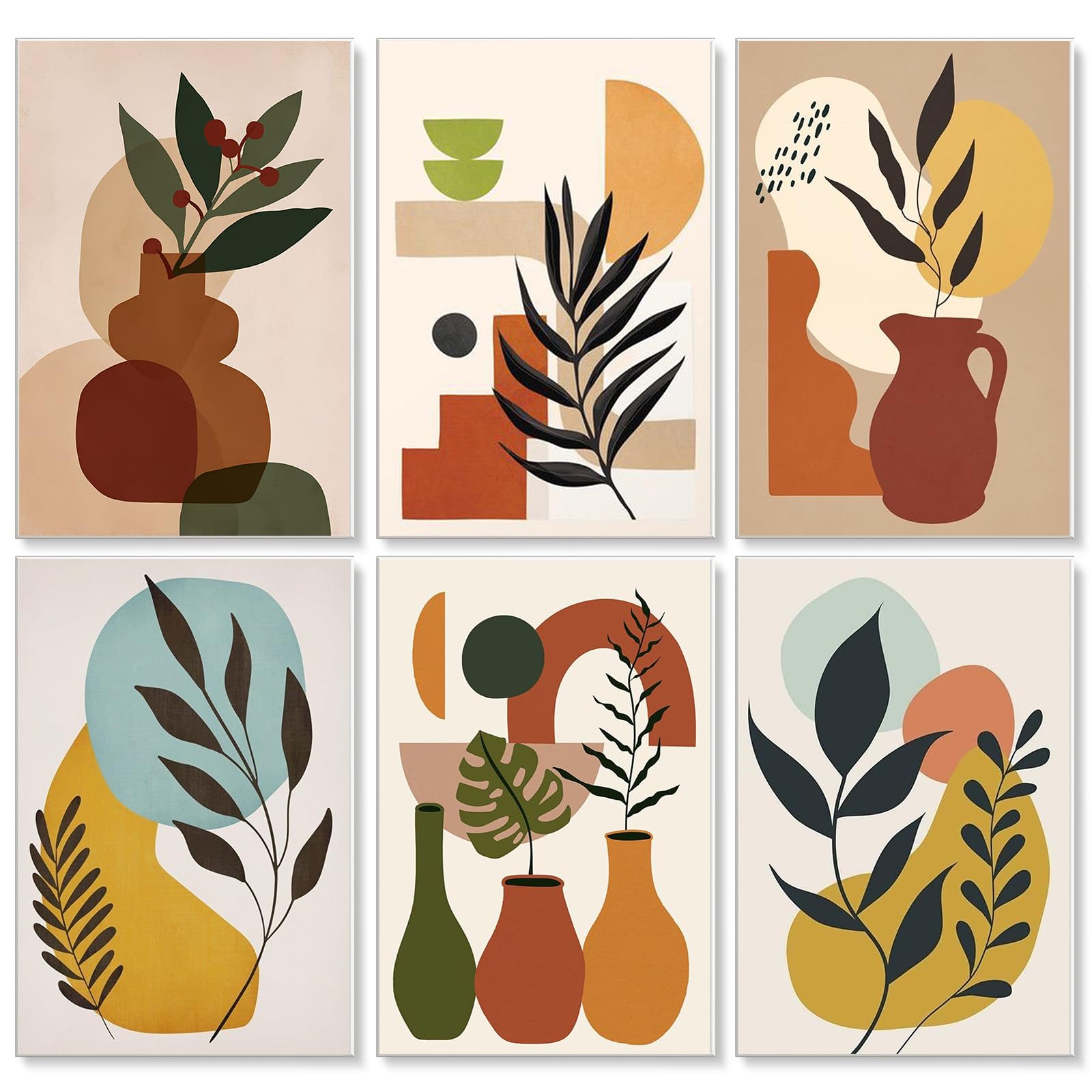 6 Pack Plant Paint by Numbers for Adults Canvas Without Frame, DIY Simple Painting by Numbers for Adults, Easy Acrylic Paint Kit Arts and Crafts Adult Beginners for Home Wall Decor Gift 20x30 CM โ image 1