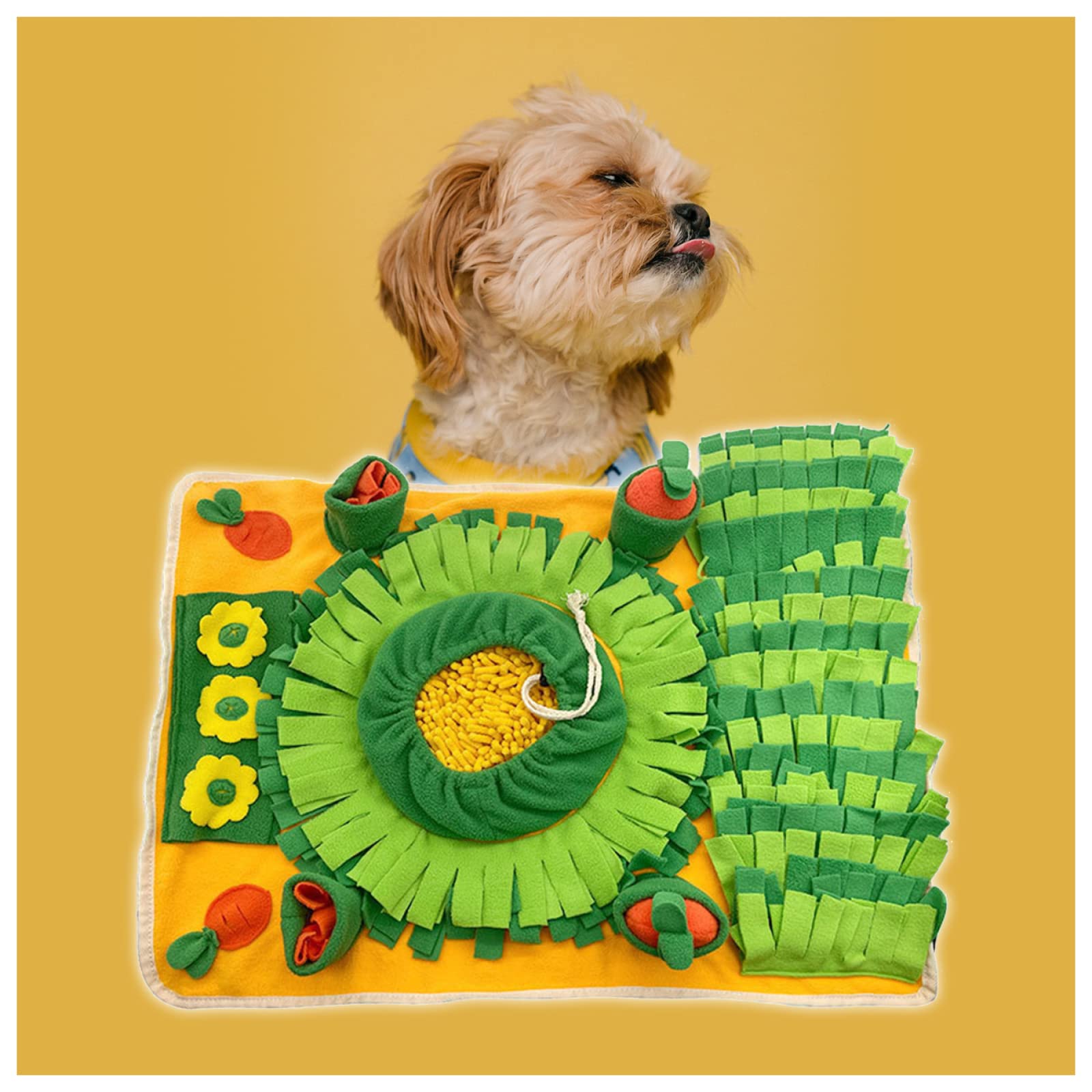 BELOF Snuffle Mat for Puppies Sound,Adjustable Snuggle Mat Soft and Cute Dog Feeder Mat Encourages Natural Foraging Skills