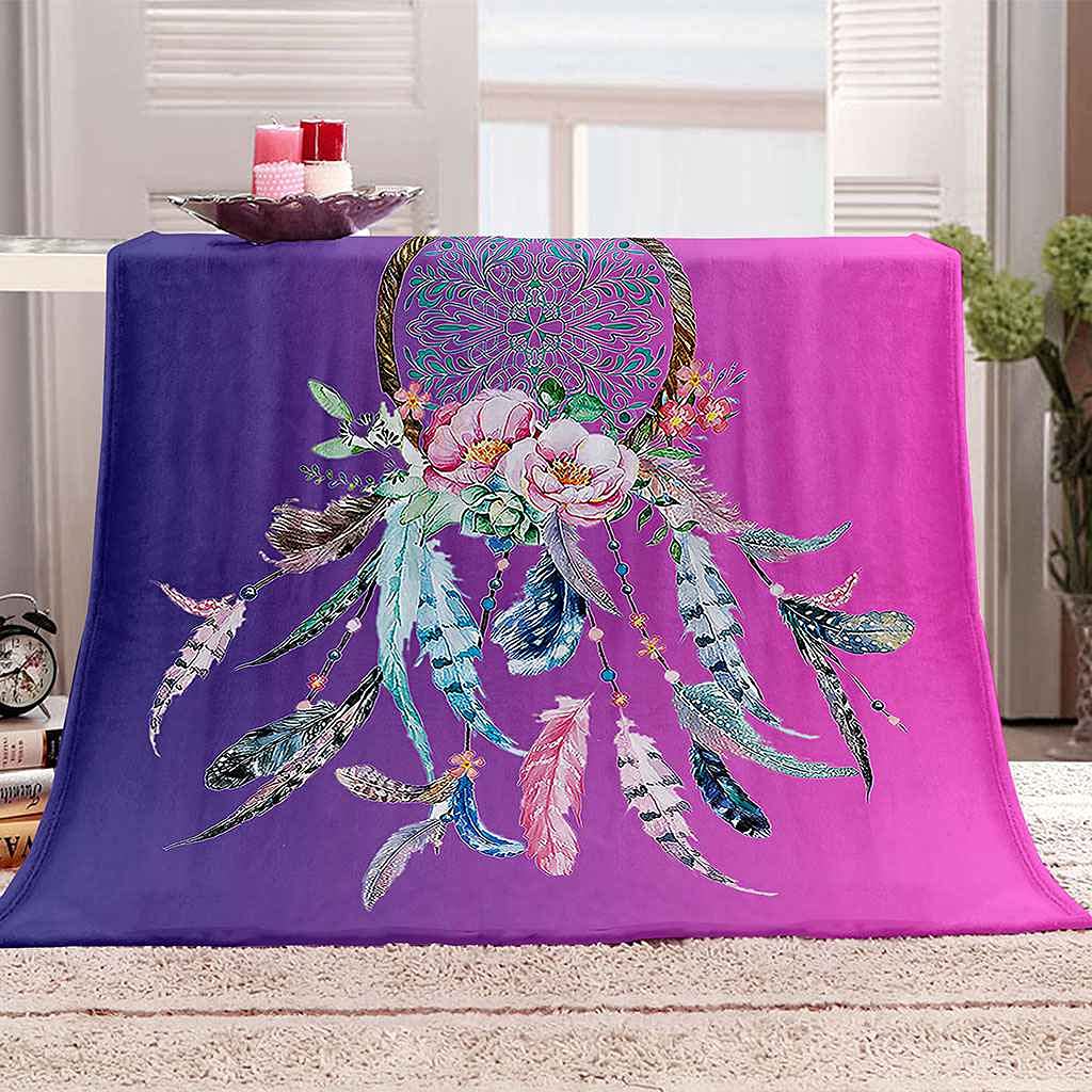 Couverture microfibre douce et confortable plaid lit sofa violet