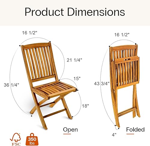 Miniatura 3 de StrongTek Silla plegable de teca, ahorra espacio, no requiere montaje, ergonómica y cómoda con reposabrazos para una fácil movilidad, perfecta para