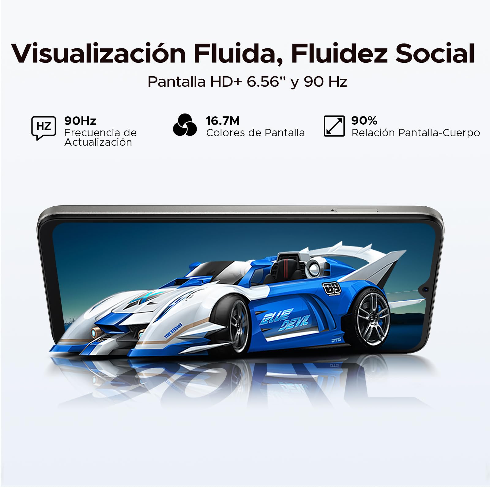 NOTE56PRO Android 16 Telefono Movil Libres, 6150mAh 32GB+128GB/2TB Smartphone, Octa Core Telefonos Moviles HD+ 6,56", Cámara 13MP+8MP Teléfono Móvil, Gemini AI/Dual SIM/Face ID/Widevine L1