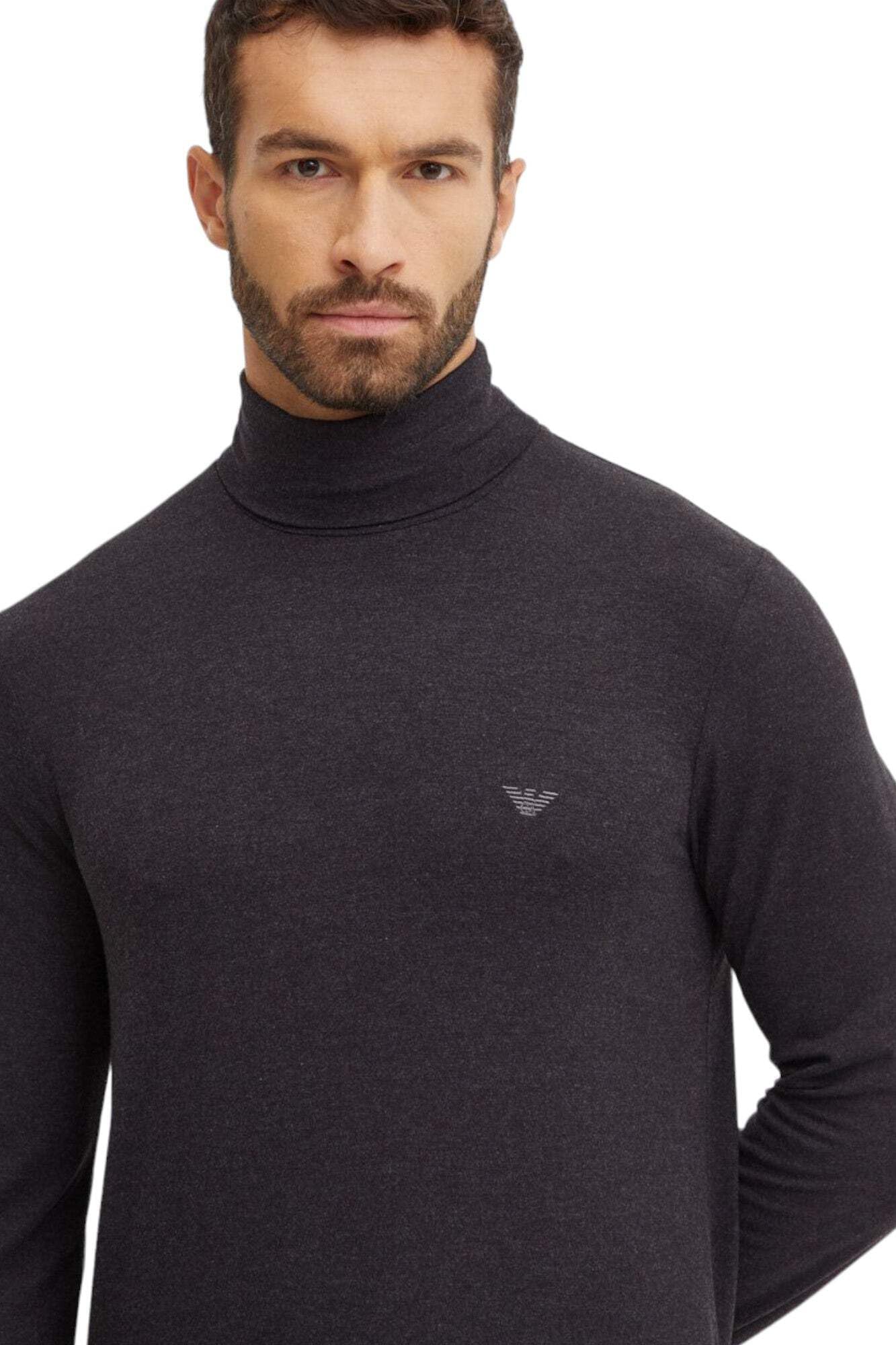Emporio Armani Ciclista Uomo Maglia Manica Lunga Collo Alto Sottogiacca Soft Modal Articolo 112066 4F584