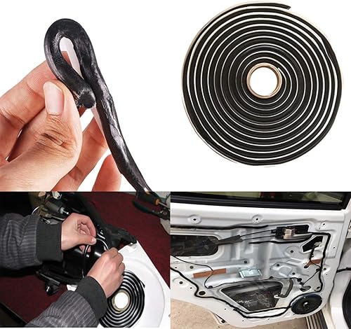 Miniatura 2 de Cinta selladora de butilo de 13.1 ft, impermeable, sellador de goma de butilo para faros de coche, ventana, puerta, parabrisas, cinta de butilo,