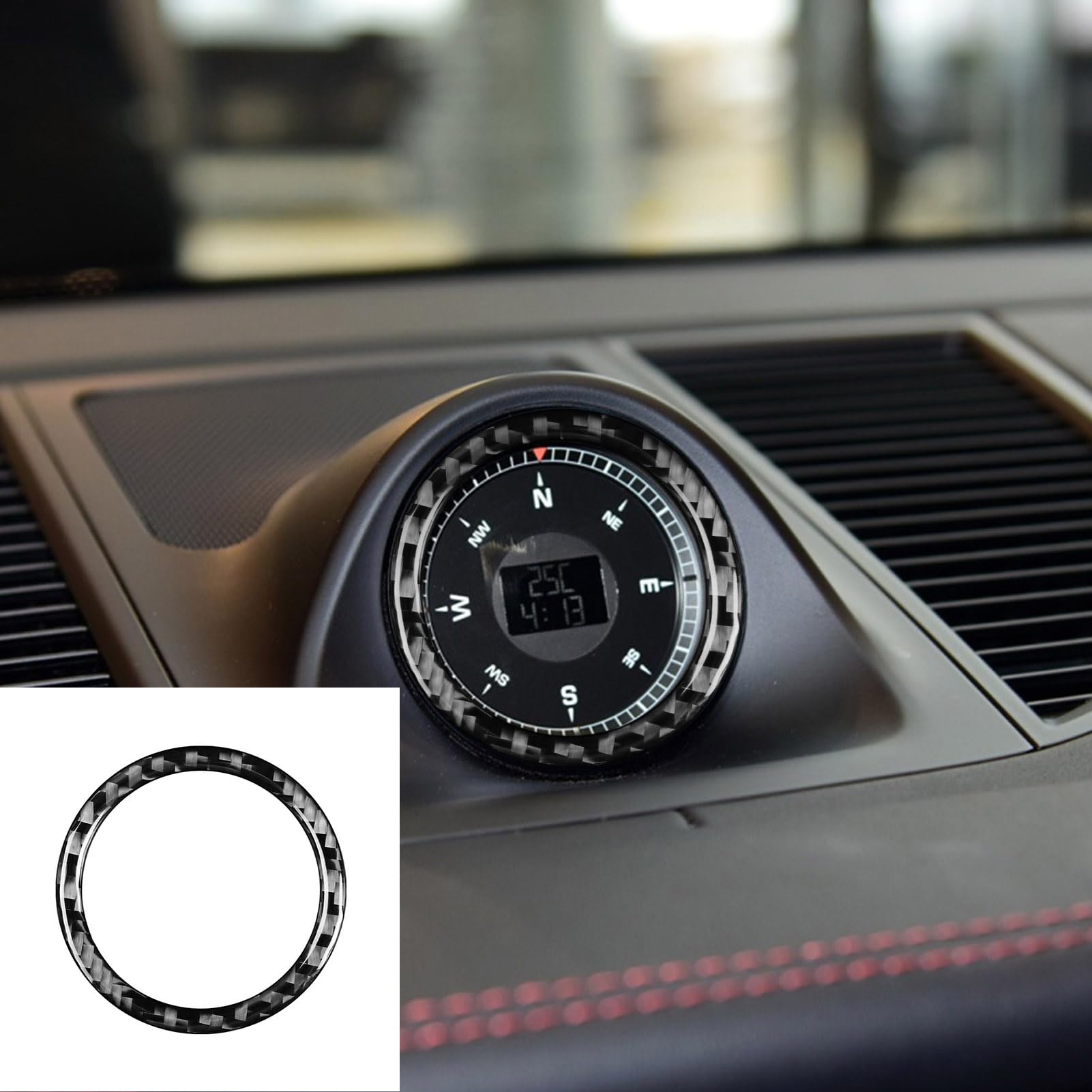 Real Premium Carbon Fiber Compatible with Paramera Panamera 2010 2011 2012 2013 2014 2015 2016 Accessories Car Ornamentation Ring Cover Sticker Decal Auto Interior Trim