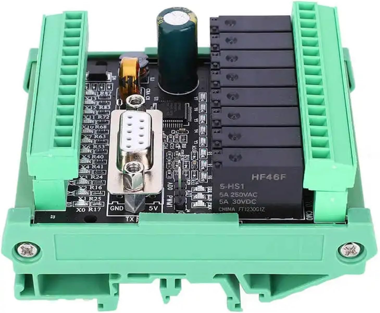 Side view of the BAISULI PLC Programmable Controller Board showing relay outputs.
