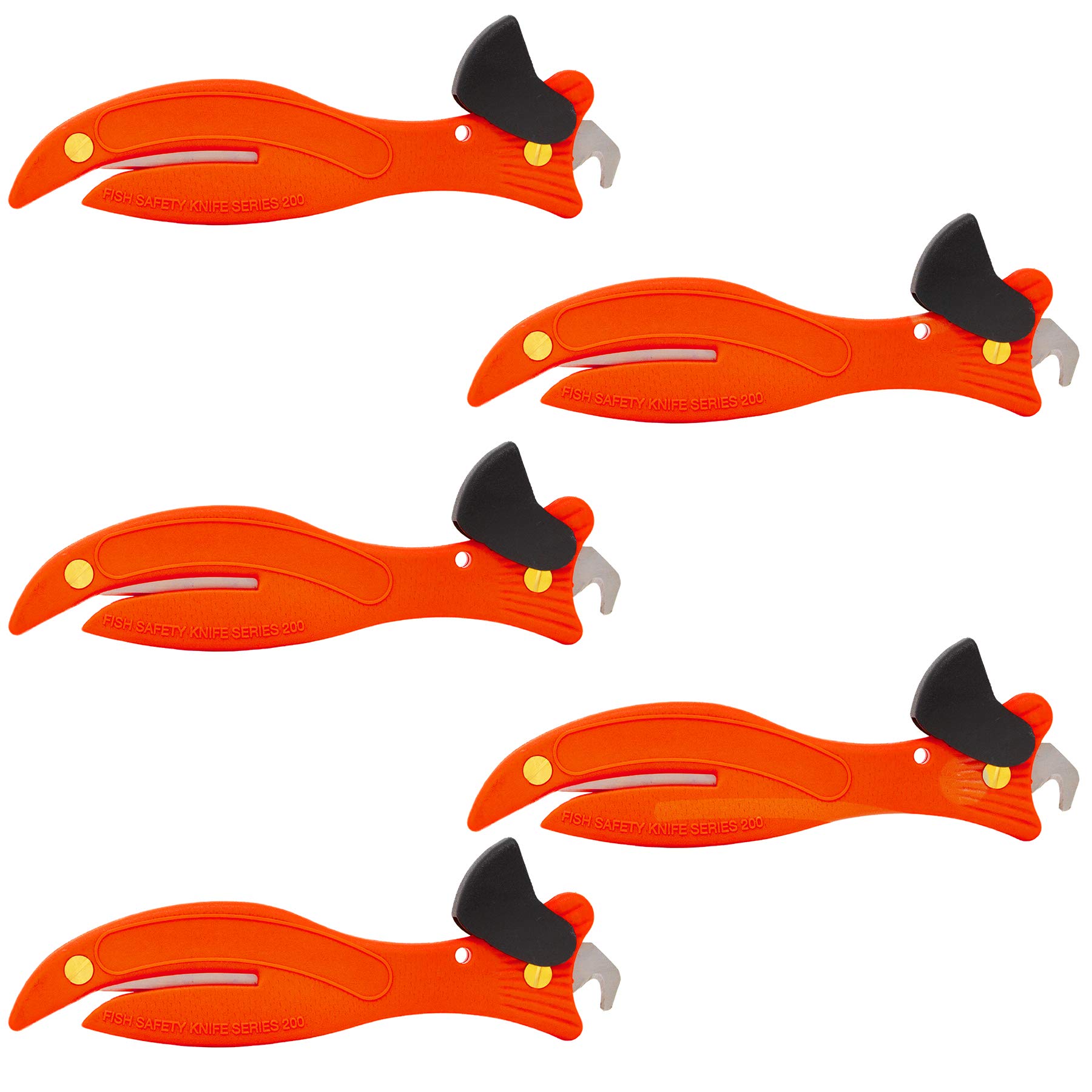 Fish 200 1x Orange Original Enclosed Blade Safety Box Tape Cutter Opener Tool