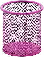 Porta Lápis e Caneta Aramado Redondo Rosa, BRW