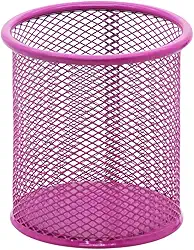 Porta Lápis e Caneta Aramado Redondo Rosa, BRW