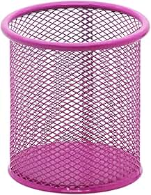 Porta Lápis e Caneta Aramado Redondo Rosa, BRW