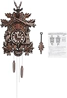 Vista 7 de TFCFL Reloj de pared de cuco retro, reloj de cuco MDF con diseño de bosque animal, reloj de pared de cuarzo musical con péndulo y silenciador