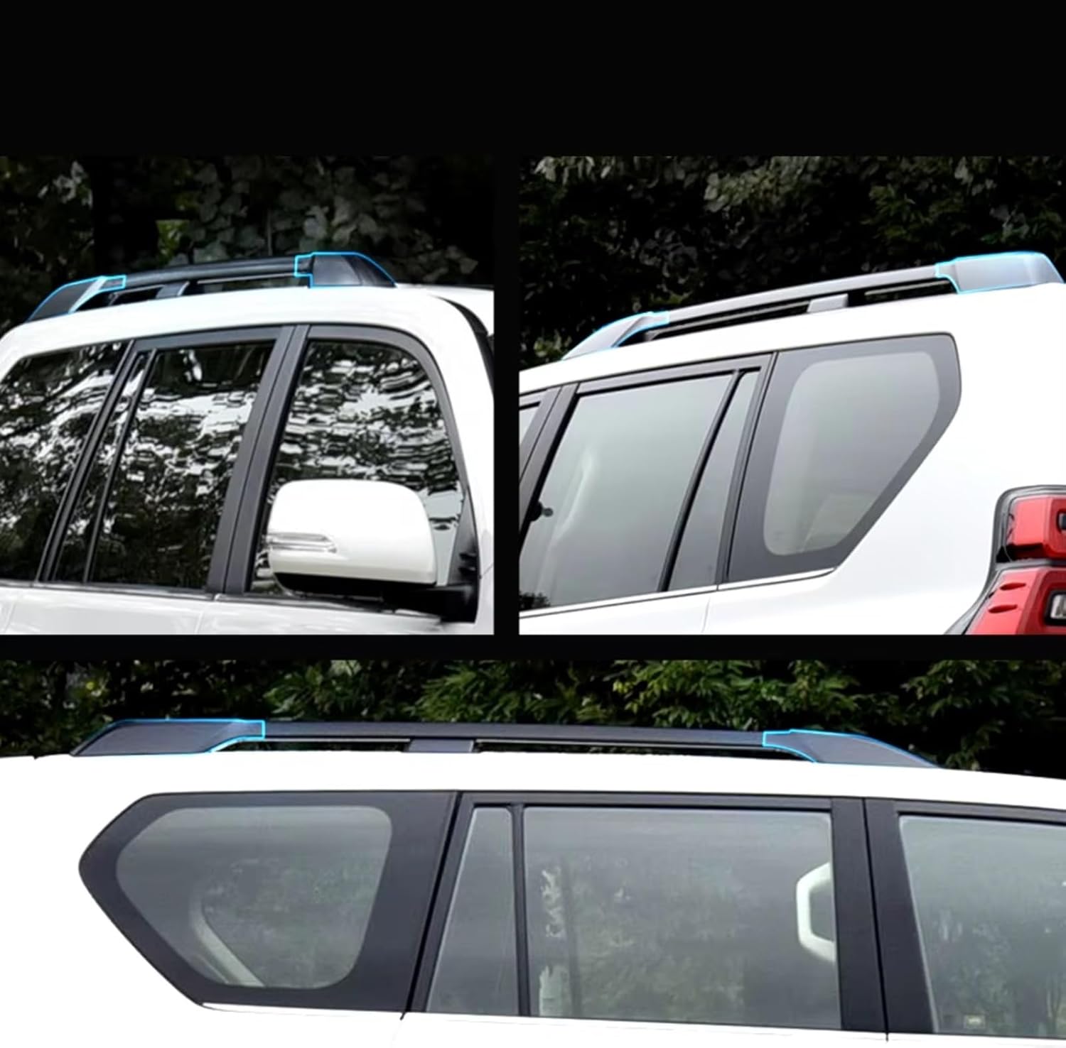 Roof Rails Cover Shell Car Accessories Roof Rack Rail End Cover Shell Trunk Rod End Cap Rails for Toyota for Land for Cruiser for Prado 2010-2018