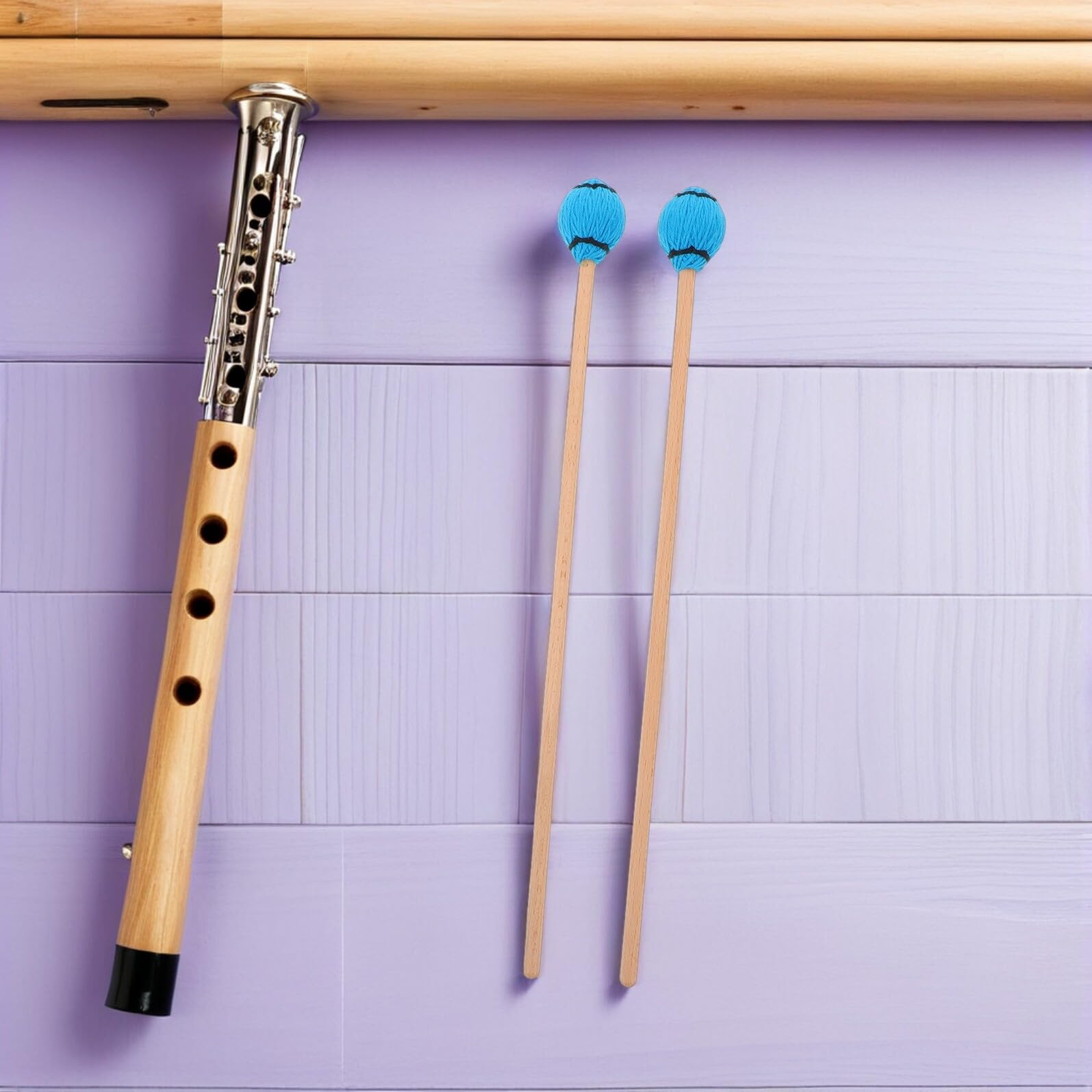 PRETYZOOM Mallet in Legno per Marimba e Glockenspiel Bacchette Percussione Rinforzate Blu Strumenti Orff per Pratica Scolastica e Performance Suono Nitido e Duraturo