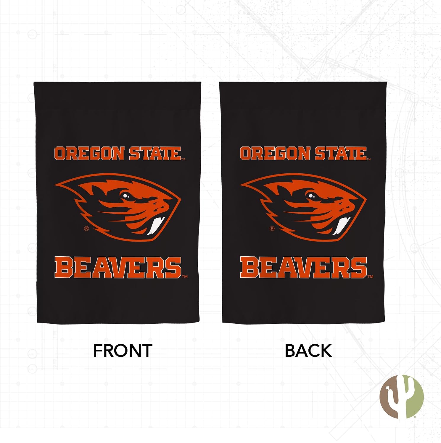 Desert Cactus Oregon State University OSU Garden Flag – 19 x 12 Inch Oregon State Beavers Banner, for Outdoor Display and Events (Design B)