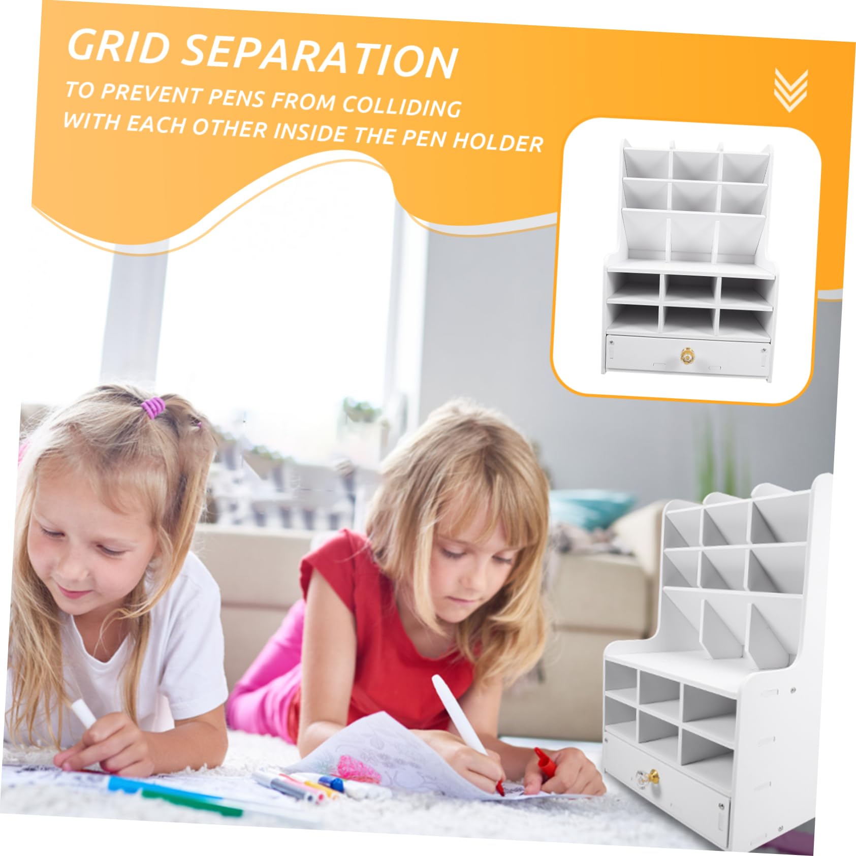 Angoily Organizer per Penne da Scrivania Organizer per Cancelleria Scatola Portaoggetti in Pvc Resistente Scomparti Multipli per Penne e Pennarelli
