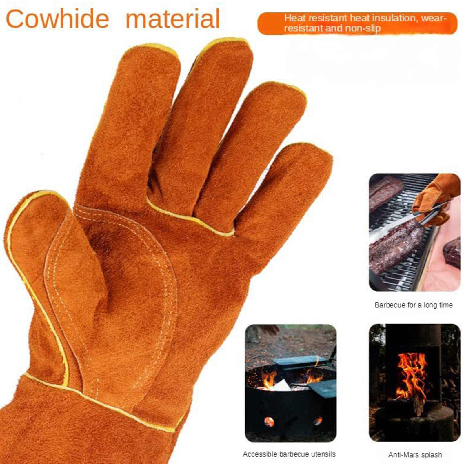 Lambo 2 guantes de horno, guantes transpirables que absorben el sudor con resistencia al calor | utensilios para barbacoa de jardín para soldar, camping, cocinar, hornear,