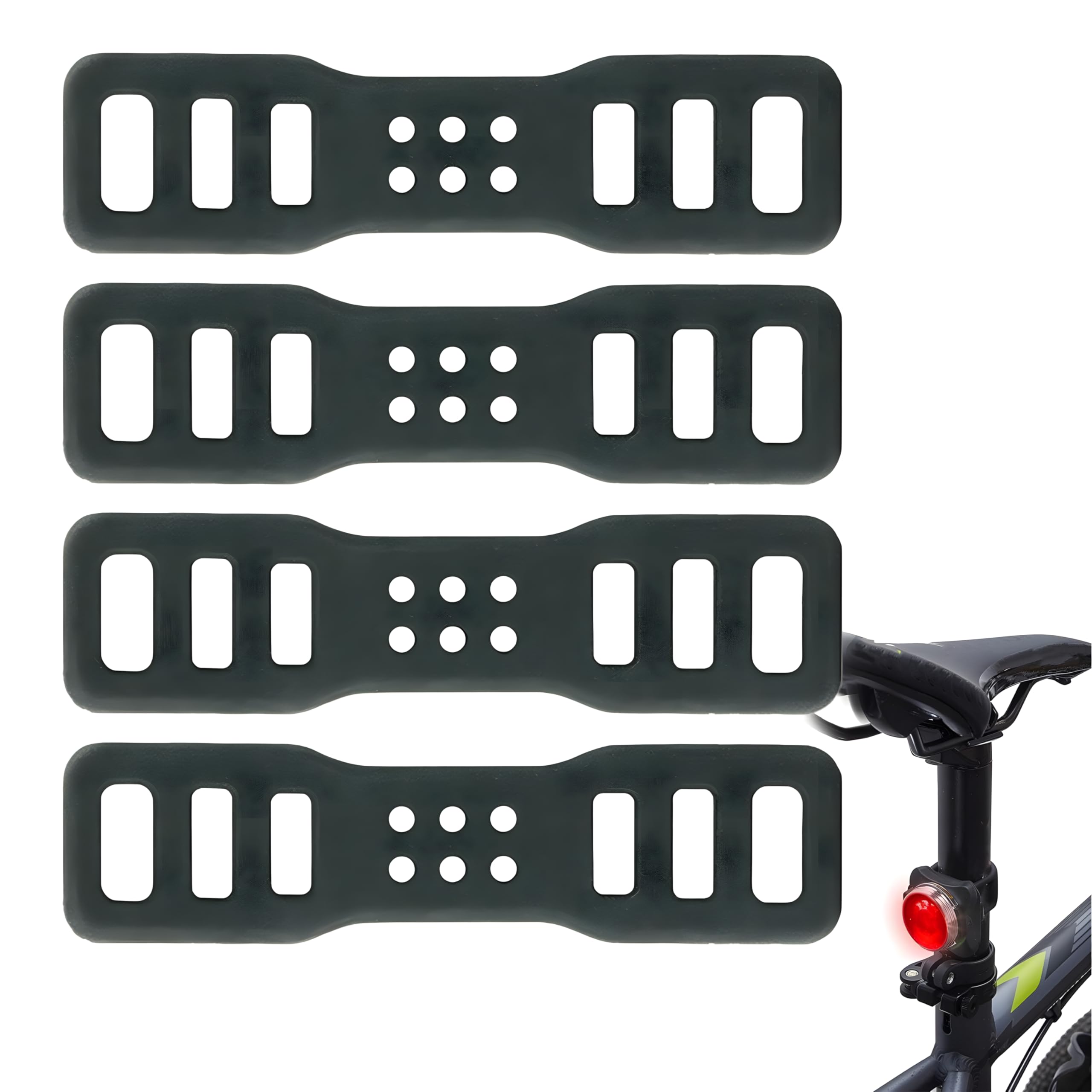 5 Stück Fahrrad Silikonband, für Fahrradlicht Set Fahrrad Rücklicht Rücklicht Fahrrad Fahrrad Lichter Led Fahrrad Stretch Gummiringe Taschenlampe Gummiband Halterung, Fahrrad Befestigungsband Silikon