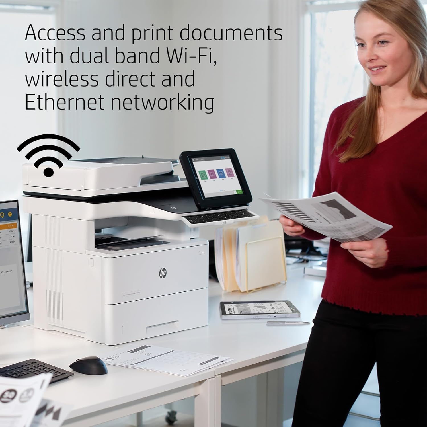 HP LaserJet Enterprise MFP M528z Wireless Monochrome All-in-One Printer with Built-in Ethernet & 2-Sided Printing (1PV67A)