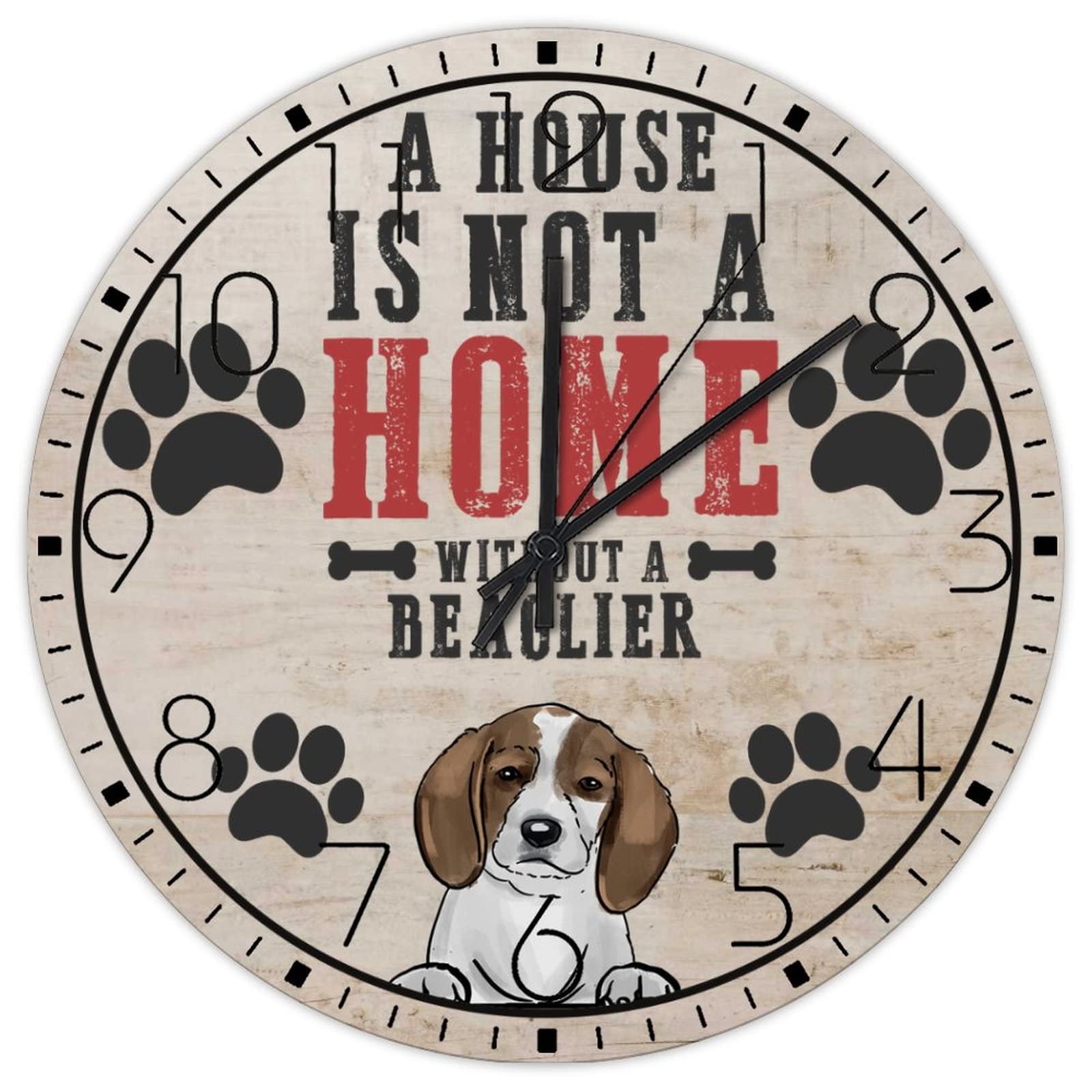 Horloge murale A House Is Not A Home Without A Dog déco tendre pour amoureux des animaux
