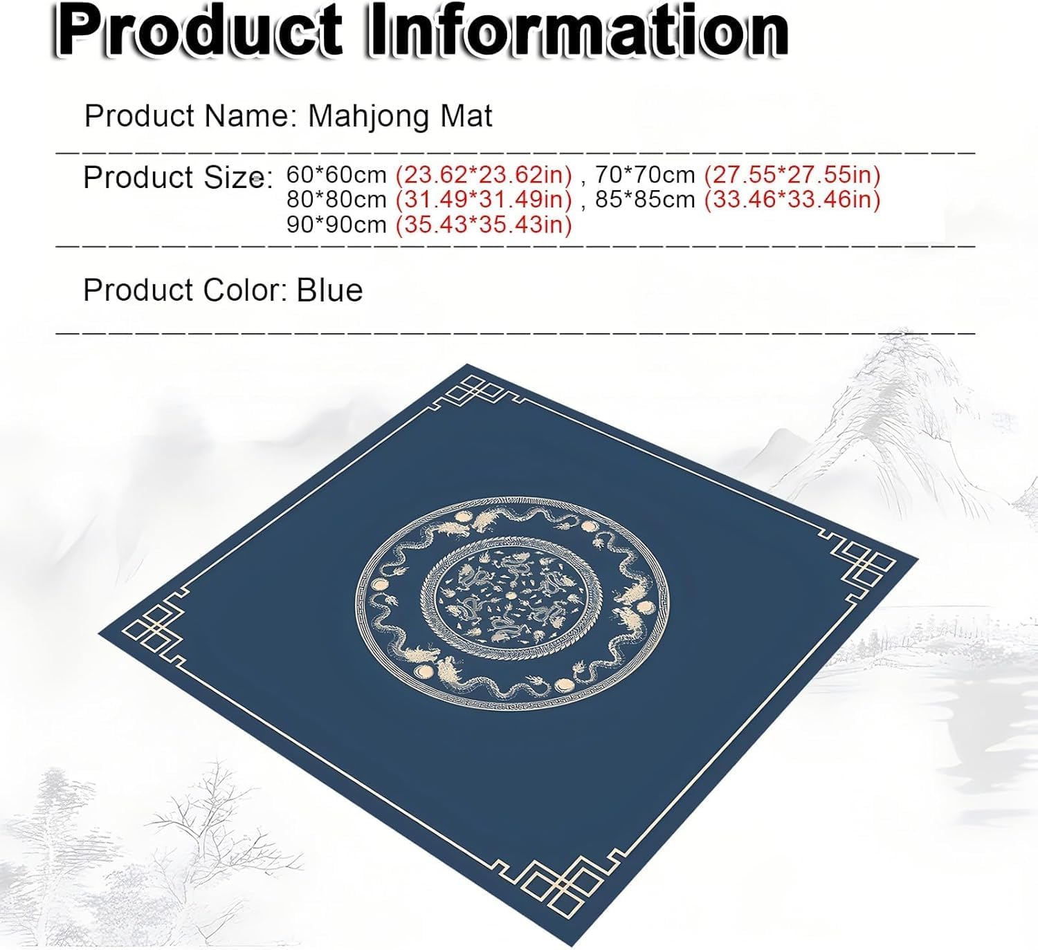 【入荷極小！新作】BSapp スクエア麻雀マット 麻雀テーブルマット 収納バッグ付き 厚手麻雀パッド 滑り止めマット 麻雀ポーカー用 (35.43*3