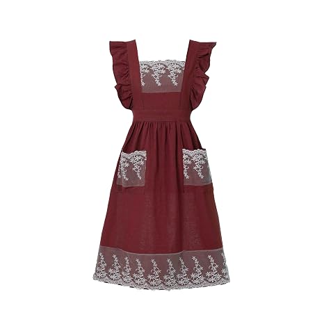 Buy Aoomzoon Vintage Aprons for Woman with Pockets Cute Lace