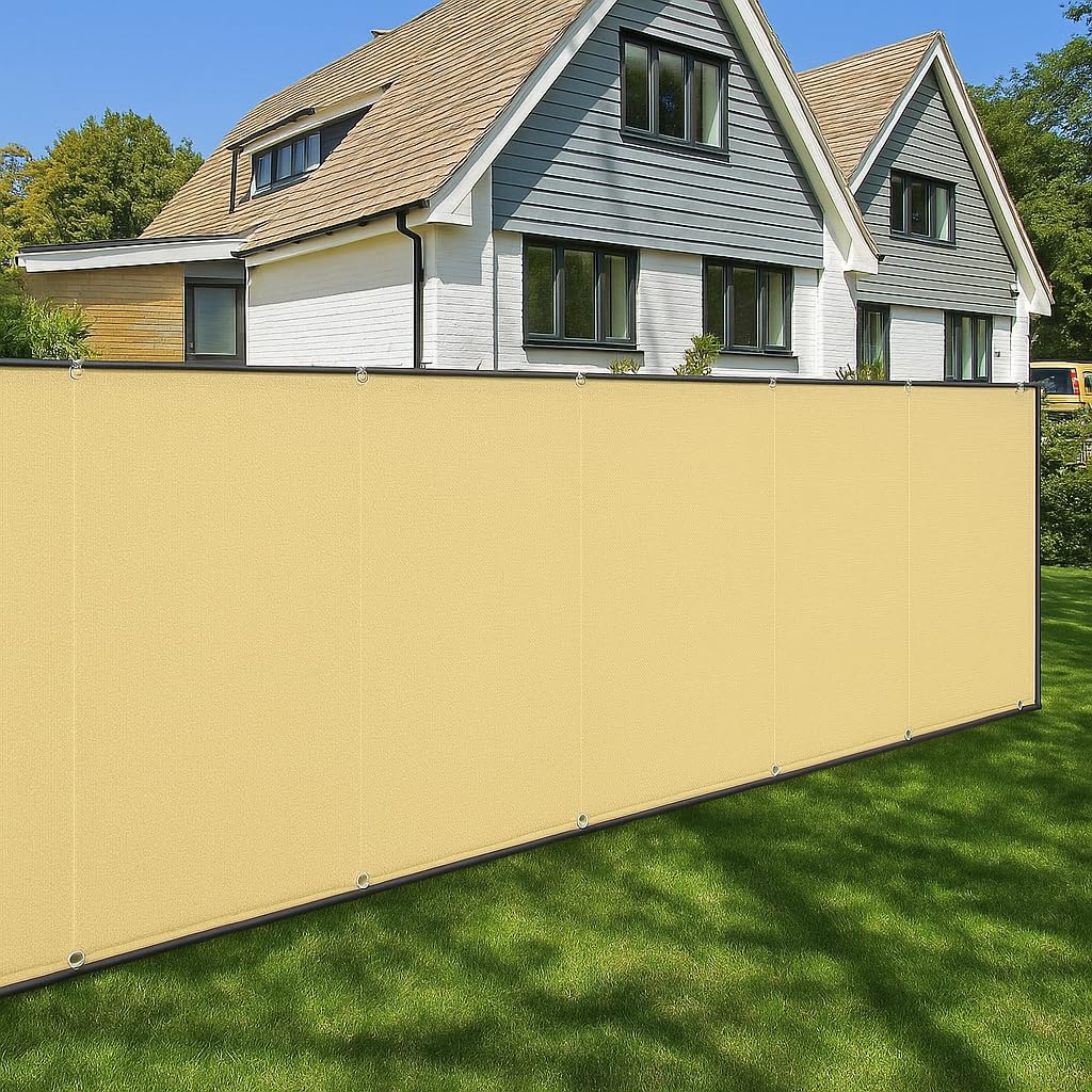 Brigros - Rete Ombreggiante in HDPE 120g/m² per Recinzione Giardino Esterno, Telo Frangivista Oscurante con Lunghezza 15M E Varie Altezze Disponibili, Teli Ombreggianti da Esterno (Alt. 2m, Beige)