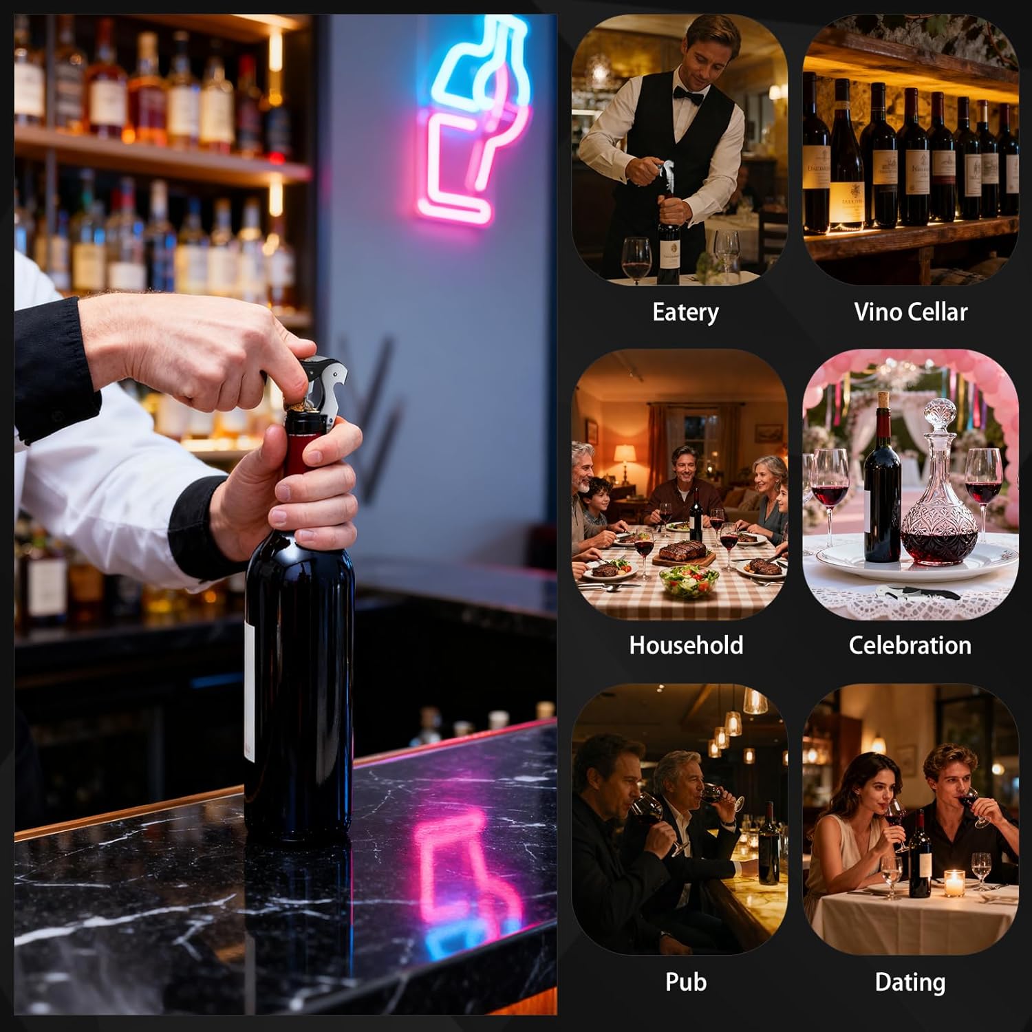 110 Pack Waiter Corkscrew Wine Openers Black Heavy Duty Hinges All in One Double Hinged Tools for Bartenders Servers Sommelier - Image 6