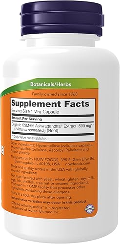 Miniatura 2 de NOW Supplements, KSM-66 Ashwagandha, apoyo para el estrés y el sueño, 90 cápsulas vegetales
