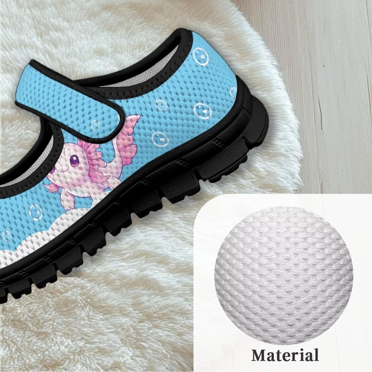Kids Girls Mesh Casual Flats Shoes Breathable Travel Walking Shoes Comfort Non Slip Tennis Shoes with Hook and Loop US 11-15