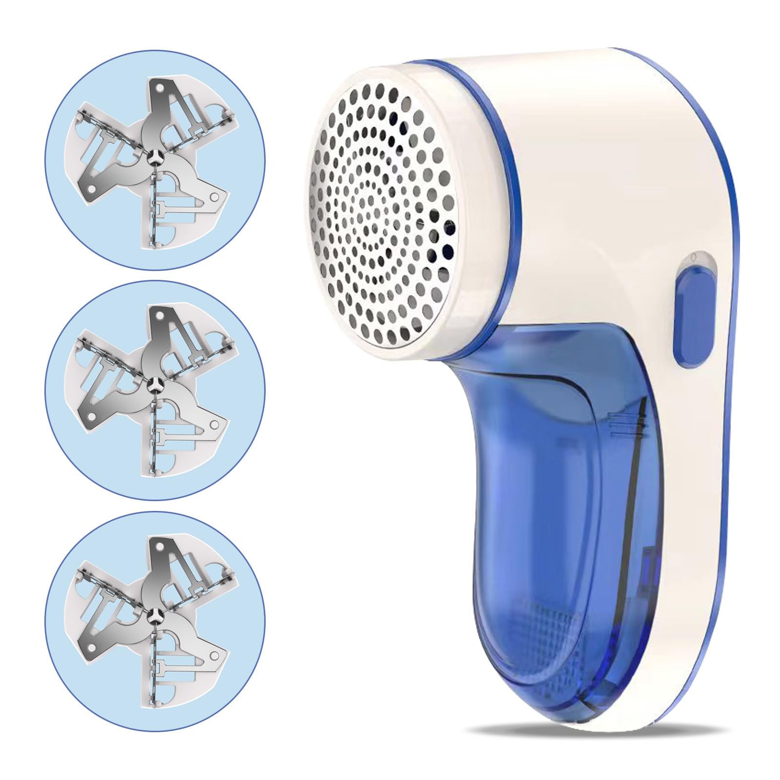 Fabric Shaver,Electric Lint Remover,USB Charging,Includes 3-Blades, Cleaning Brush, Case & Power Cord,The Sweater Shaver Pill Remover for Clothes & Furniture, Blue1