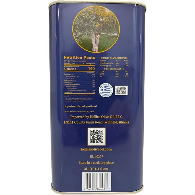 Aceite de Oliva Extra Virgen Kollias 3L miniatura 4