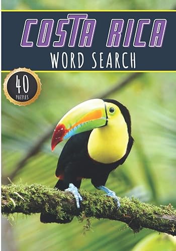 Costa Rica Word Search: 40 Fun Puzzles With Words Scramble for Adults, Kids and Seniors | More Than 300 Costa Rican Words On Famous Caribbean Place ... and Heritage, Caribbeans Terms and Vocabulary