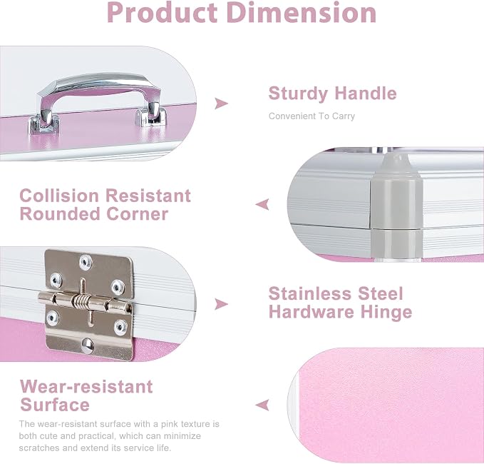 Caja para Medicinas con Cerradura y Correa Ajustable Rosa miniatura 5