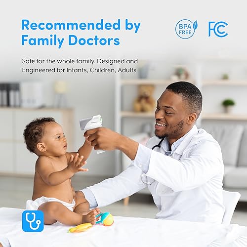 Miniatura 8 de Termómetro infrarrojo de frente sin contacto apto para FSA-HSA de grado médico, apto para adultos y bebés, resultados instantáneos 1s