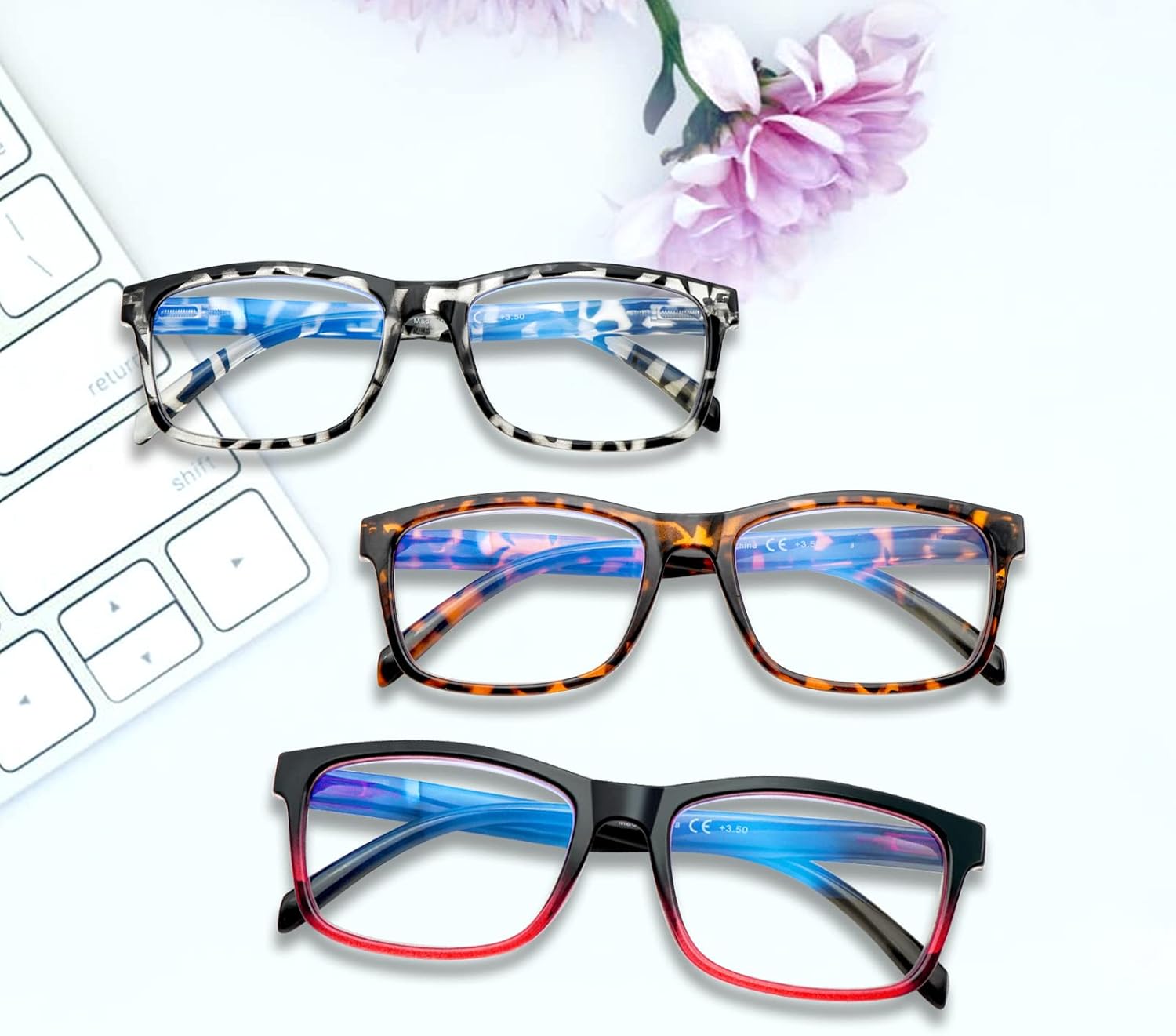 SIGVAN 6 Pack Reading Glasses for Women Men Blue Light Blocking,Spring Hinge Anti Eyestrain/Glare Computer Readers (6 Mix, 2.50) - Image 7