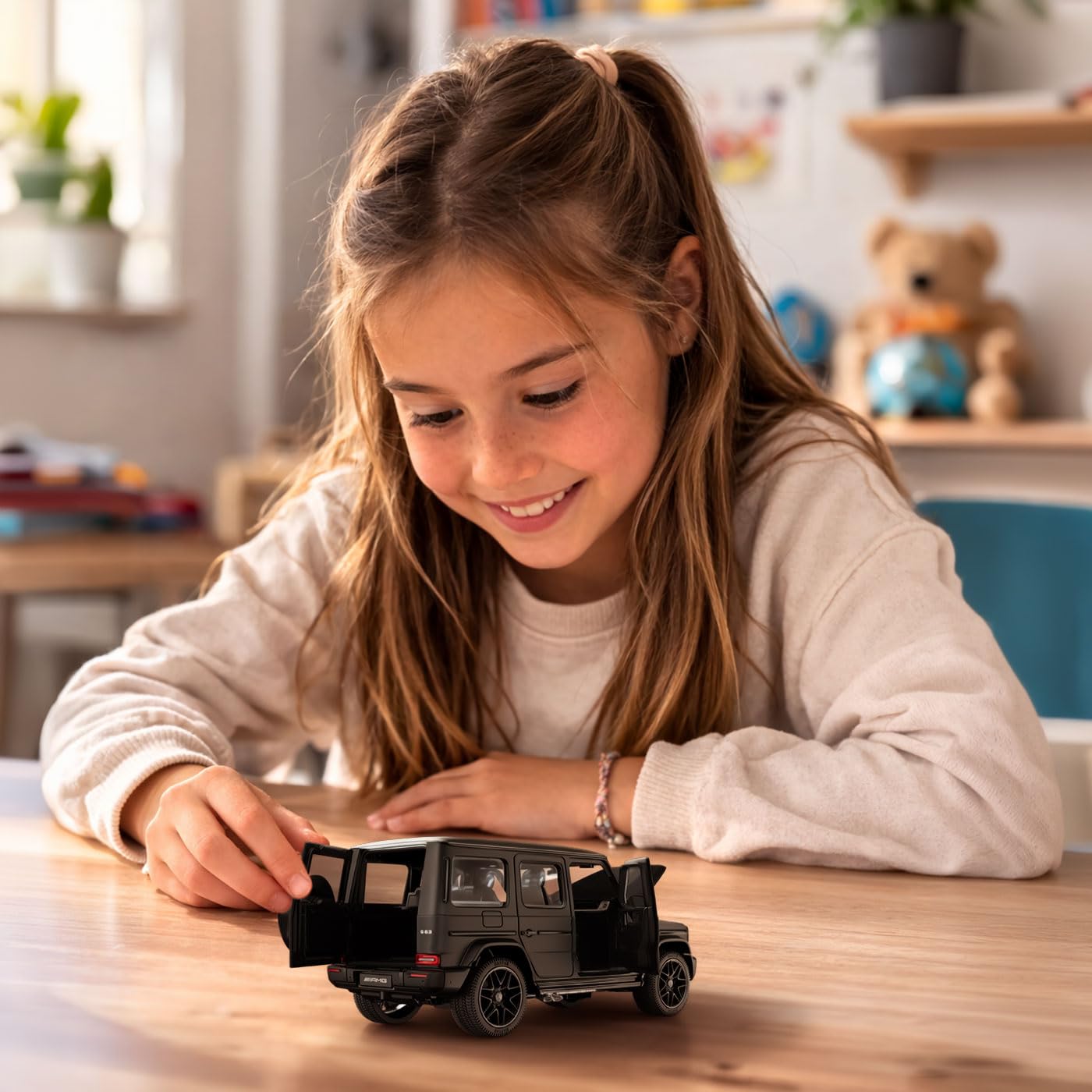 JAMARA 402264 Mercedes-AMG G 63 Diecast 1:24 Schwarz Modellauto Metall Miniatur Sammlermodell Spielzeug Auto Kinder Geschenkidee