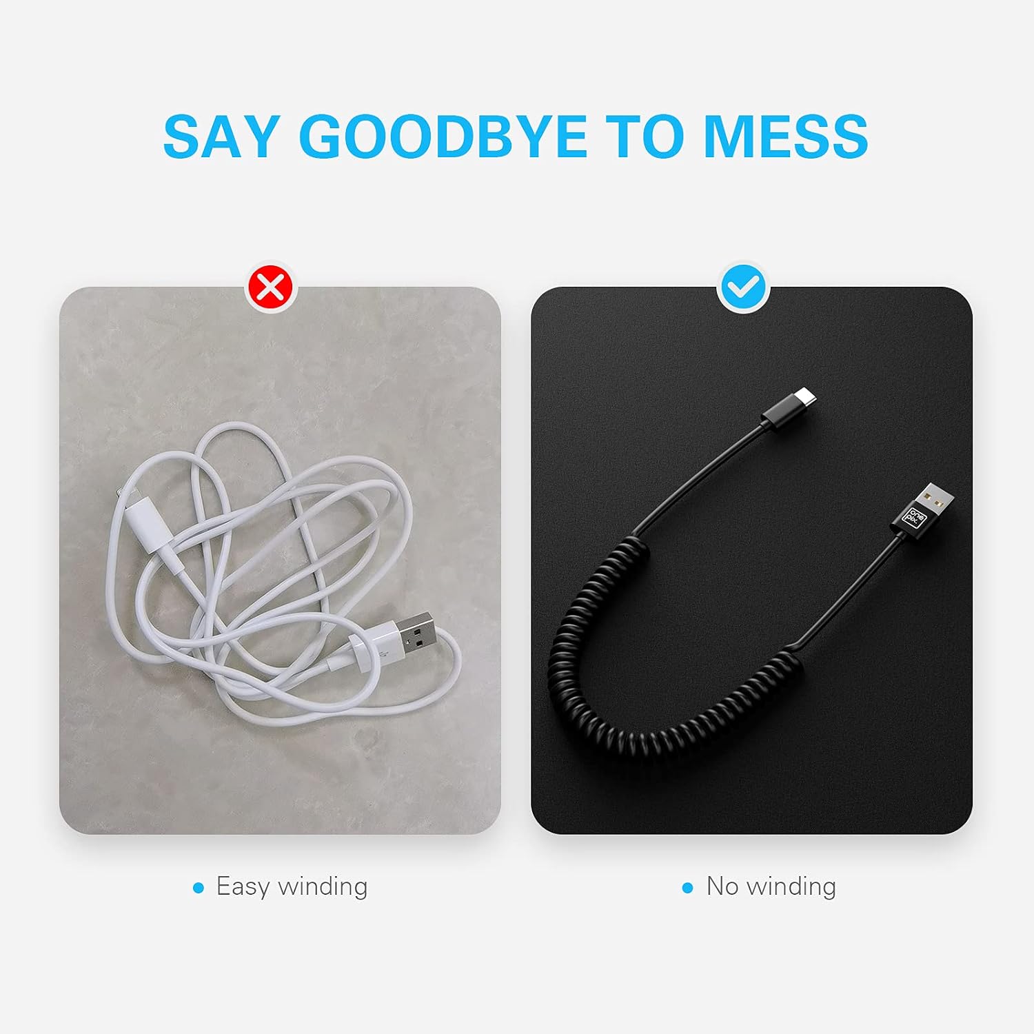 Coiled USB C Cable (3 ft), ONE PIX USB C Cable for Car, Type C Cable Compatible with Samsung Galaxy S21 S20 S10 S9 S8 Plus Note 20 10 Ultra MacBook Pro LG Google Pixel Moto etc (Black B, 3 feet)