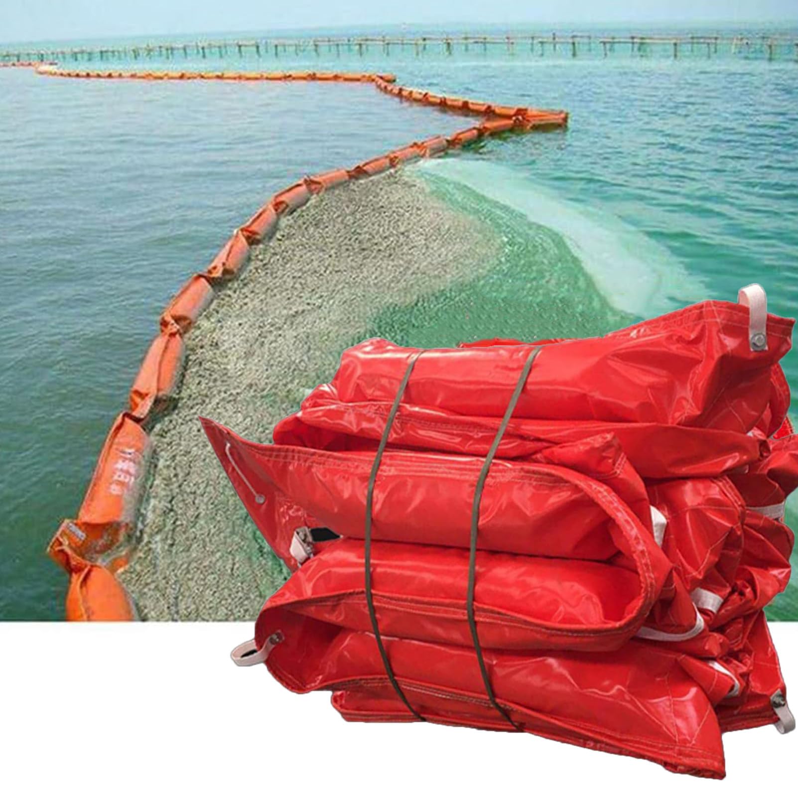 Barrière flottante de contention d'huile clôture solide PVC 10 m pour rivière port lac