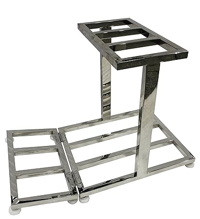 APPLE FURNITURE Stainless Steel Topless Triple Three Inverter Battery UPS Stand for Three Batteries (Fit to Every Inverter Battery Easily) with Adjuster Heavy Duty Stand