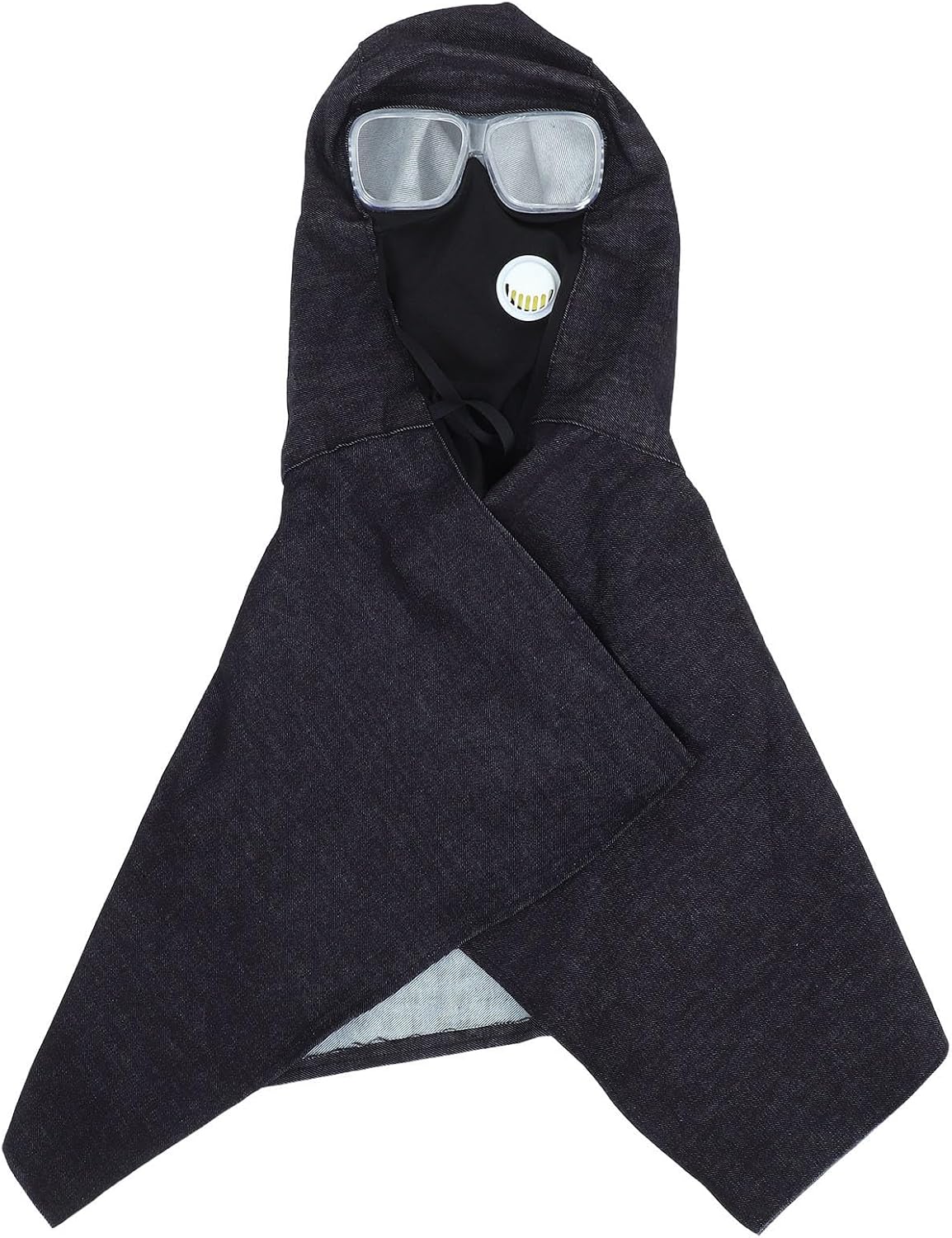 Denim Sandblasting Hood Cap Unisex Work Safety Hood with Integrated Goggles, Breathable and Easy to Clean Shawl Design Protective Gear for Sandblasting and Handling