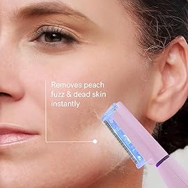 Michael Todd Beauty Sonicsmooth Pro+ Dermaplane Razor for Women Face + Eyebrow trimmer Dermaplaning System w/LED Light Peach Fuzz Remover -16 Dermaplaning Blades & 2 Microsmooth Exfoliation Tips