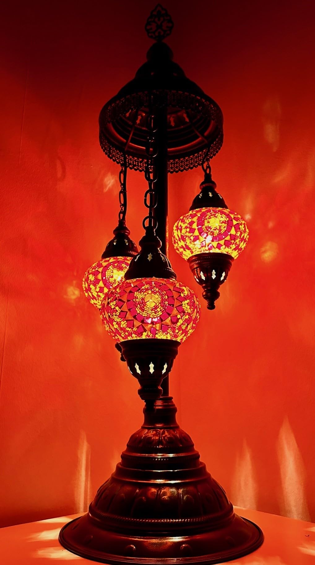 Samarkand-Lights Mosaiklampe – Orientalische Tisch-/Stehlampe, Gold, E14-Fassung, Handgefertigt