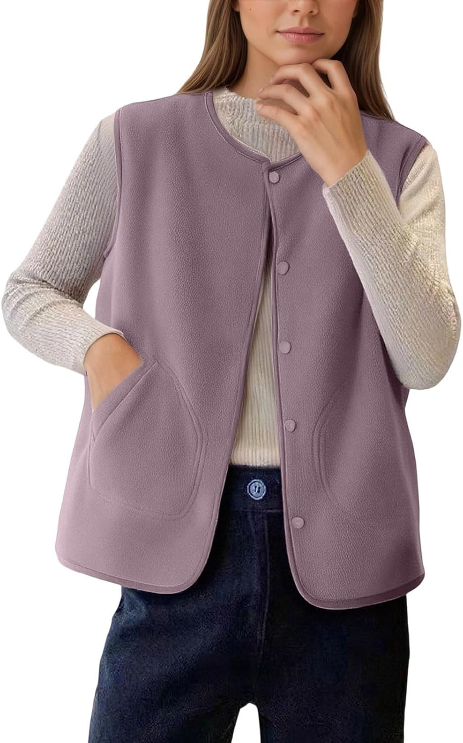 冬用フリースベスト 暖かい 保温 裏地付き ノースリーブ ジャケット 寒い天候に最適な快適なアウトドア用パッド入りジレ